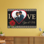 Elegant Couple's Love You & me Stretched Canvas Afdruk (Insitu (Woonkamer))