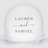Elegant Couples Monogram Keepsake Photo Sneeuwbol (Achterkant)