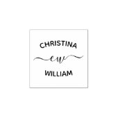 Elegant Couples Name Initialen Wedding Rubberstempel (Afrduk)