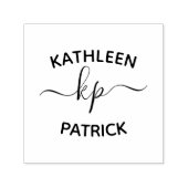Elegant Couples Name Initialen Wedding Zelfinktende Stempel (Design)