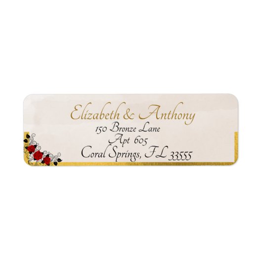 Elegant Couples of White & Gold Return Address Etiket (Voorkant)
