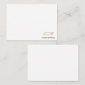 Elegant Couples Script Monogram Heart Gold Black Notitiekaartje (Voorkant / Achterkant)
