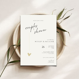 Elegant Couples Shower Calligraphy Typo Wedding  Kaart