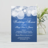 Elegant Couples Shower Glow & Sparkle Blue Kaart (Staand voorkant)