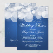 Elegant Couples Shower Glow & Sparkle Blue Kaart (Voorkant / Achterkant)