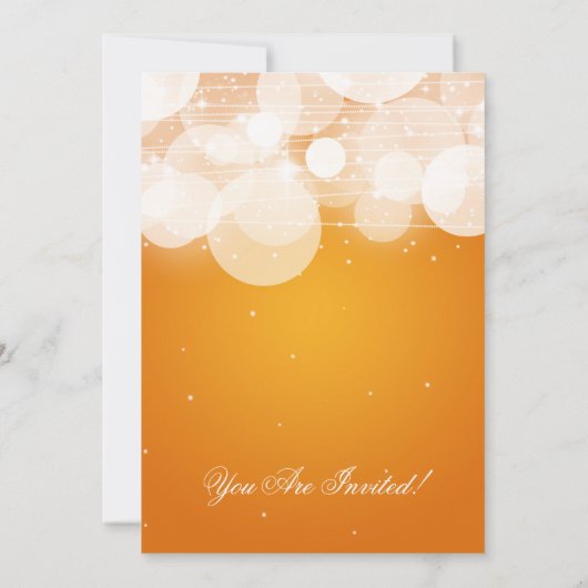 Elegant Couples Shower Glow & Sparkle Oranje Kaart (Achterkant)