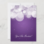 Elegant Couples Shower Glow & Sparkle Paars Kaart (Achterkant)