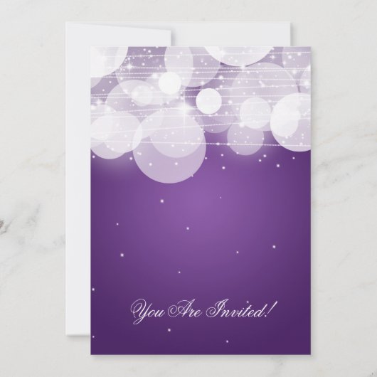 Elegant Couples Shower Glow & Sparkle Paars Kaart (Achterkant)