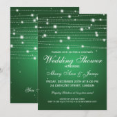 Elegant Couples Shower Mousserende Lines Emerald Kaart (Voorkant / Achterkant)