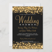 Elegant Couples Shower Party Sparkles Gold Kaart (Voorkant)