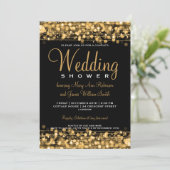 Elegant Couples Shower Party Sparkles Gold Kaart (Staand voorkant)