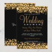 Elegant Couples Shower Party Sparkles Gold Kaart (Voorkant / Achterkant)