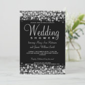 Elegant Couples Shower Party Sparkles Silver Kaart (Staand voorkant)