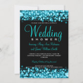 Elegant Couples Shower Party Sparkles Turquoise Kaart (Voorkant)