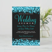 Elegant Couples Shower Party Sparkles Turquoise Kaart (Staand voorkant)