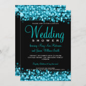 Elegant Couples Shower Party Sparkles Turquoise Kaart (Voorkant / Achterkant)