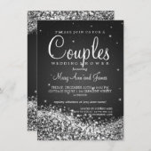 Elegant Couples Shower Sparging Wave Black Kaart (Voorkant / Achterkant)