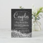Elegant Couples Shower Sparging Wave Black Kaart (Staand voorkant)