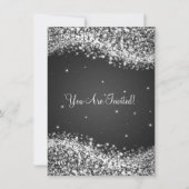 Elegant Couples Shower Sparging Wave Black Kaart (Achterkant)