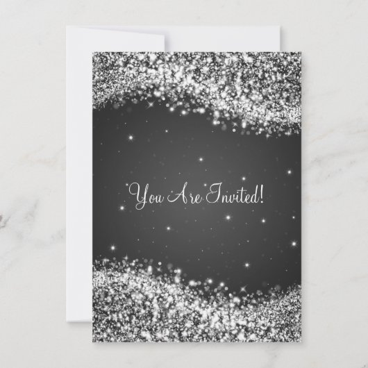 Elegant Couples Shower Sparging Wave Black Kaart (Achterkant)