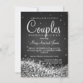 Elegant Couples Shower Sparging Wave Black Kaart (Voorkant)
