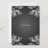 Elegant Couples Shower  Swirls 2 Black Kaart (Achterkant)