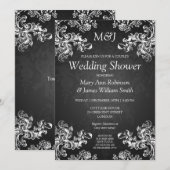 Elegant Couples Shower  Swirls 2 Black Kaart (Voorkant / Achterkant)