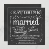 Elegant Couple's Wedding Shower Invitations Kaart (Voorkant / Achterkant)