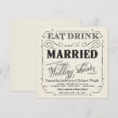 Elegant Couple's Wedding Shower Invitations Kaart (Voorkant / Achterkant)