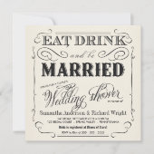 Elegant Couple's Wedding Shower Invitations Kaart (Voorkant)