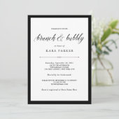 Elegant Couture Black and White Brunch en Bubble Kaart (Staand voorkant)