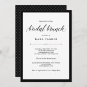 Elegant Couture | Bridal-zwart-wit Brunch Kaart (Voorkant / Achterkant)