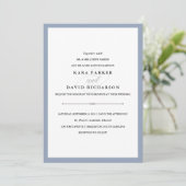 Elegant Couture | Dusty Blue Wedding Kaart (Staand voorkant)