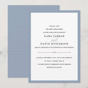 Elegant Couture   Dusty Blue Wedding Kaart