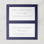 Elegant Couture | Navy Blue Wedding Plaatskaartje (Buitenkant ongevouwen)
