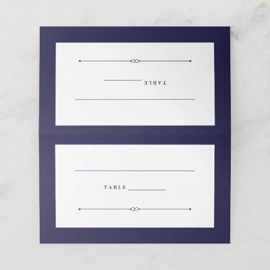 Elegant Couture | Navy Blue Wedding Plaatskaartje (Buitenkant ongevouwen)