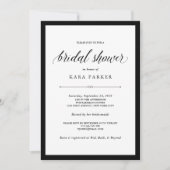 Elegant Couture | Zwart-wit Vrijgezellenfeest Kaart (Voorkant)