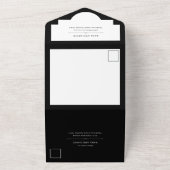 Elegant Couture | Zwarte en witte bruiloft All In One Uitnodiging (Buitenkant)