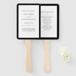 Elegant Couture   Zwarte en witte bruiloft Handwaaier