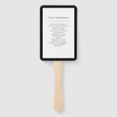 Elegant Couture | Zwarte en witte bruiloft Handwaaier (Achterkant)