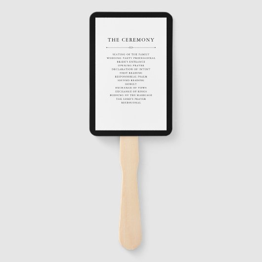 Elegant Couture | Zwarte en witte bruiloft Handwaaier (Achterkant)