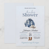 Elegant Cowboy Baby shower uitnodiging (Voorkant / Achterkant)