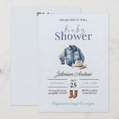 Elegant Cowboy Baby shower uitnodiging (Voorkant / Achterkant)