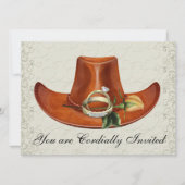 Elegant Cowboy Pet Geel Rose bruiloft uitnodiging (Voorkant)