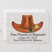 Elegant Cowboy Pet Geel Rose bruiloft uitnodiging (Voorkant)