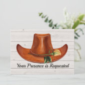 Elegant Cowboy Pet Geel Rose bruiloft uitnodiging (Staand voorkant)