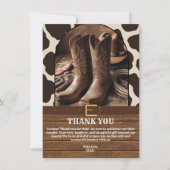 Elegant Cowgirl Boots Baby Shower Bedankkaart (Voorkant)