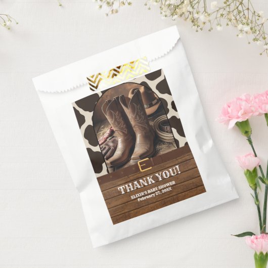 Elegant Cowgirl Boots Baby Shower Bedankzakje (Gezegeld)