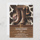 Elegant Cowgirl Boots Baby Shower Kaart (Voorkant)