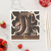 Elegant Cowgirl Boots Baby Shower Servet (Insitu)